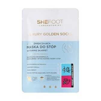 Пом'якшувальна маска для ніг SheFoot Luxury Golden Socks у формі шкарпеток, 1 пара