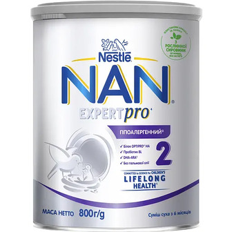 Суха суміш NAN Expert Pro Гіпоалергенна 2 для дітей від 6 місяців 800 г
