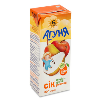 Сік Агуня яблуко-груша дитячий, 200мл