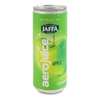 Сік Jaffa Aerojuice яблучний відновлений газований пастеризований з/б, 250мл