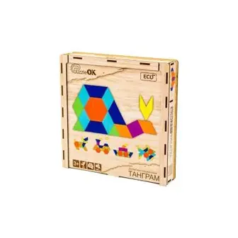 Дерев'яна головоломка "Танграм" PuzzleOK Puz-33654-UC 144 елементи