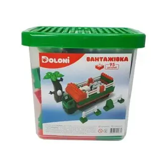 Конструктор "Вантажівка" Doloni 013888/10-UC у пластиковому боксі, 95 деталей