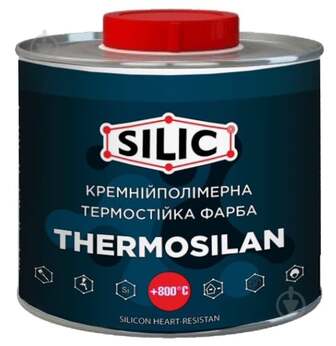 УЦЕНКА! Краска SILIC Thermosilan термостойкая черная мат 0,7л (УЦ №3595)