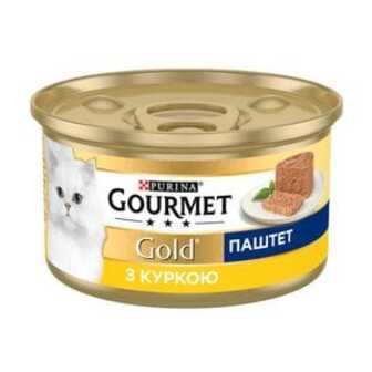 Вологий корм для дорослих кішок GOURMET Gold паштет з куркою, 85 г