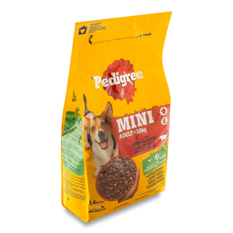 Корм для собак Pedigree Mini яловичина та овочі сухий, 1.4кг