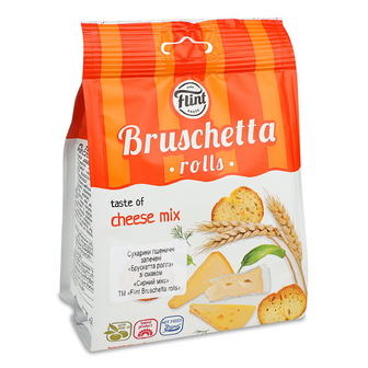 Сухарики Flint Bruschetta rolls смак сирний мікс, 65г