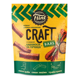 Грінки Flint Craft житньо-пшеничні кабаноси-гірчиця, 90г