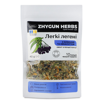 Чай трав’яний Лавка традицій Zhygun Herbs «Легкі легені» бузина та евкаліпт, 40г