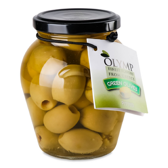 Оливки Olymp грецькі зелені без кісточки, 360г