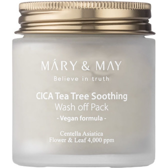 Mary & May Cica Tea Tree Soothing Wash Off Pack - Заспокійлива маска для обличчя з екстрактом центели і чайного дерева