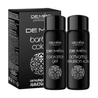 Чоловіча система маскування сивини волосся та бороди DeMira Professional DeMen Barber Color, 7/0 Русий (фарба, 60 мл + крем-активатор, 60 мл)