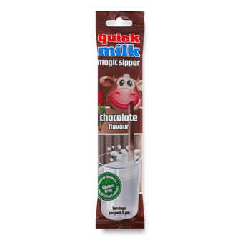 Карамель Quick Milk «Чарівна соломка» шоколад цукрова, 5*6г