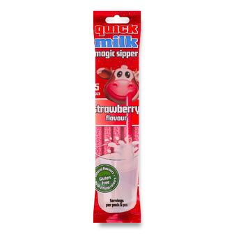 Карамель Quick Milk «Чарівна соломка» полуниця цукрова, 5*6г
