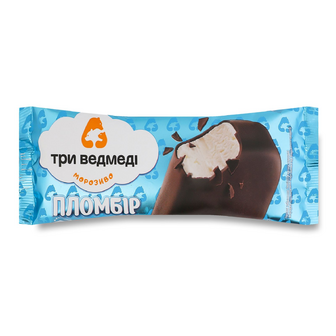 Морозиво Три ведмеді пломбір в кондитерській глазурі, 70г