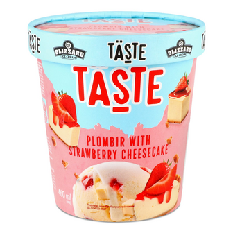 Морозиво Blizzard Taste пломбір полуничний чізкейк, 290г