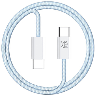 Кабель MAKE Type-C PD 65W 1m Nylon Blue (MCB-CN1BL)
