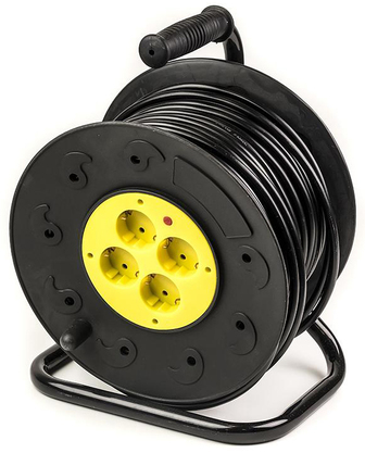 Подовжувач 220В PowerPlant JY-2002/50 (PPRA10M500S4) 4 розетки 50m Black-Yellow