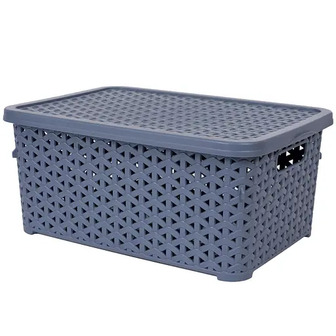 Кошик Diomedea з кришкою 29.7x19.6x13 см 6 л сіро-блакитний (К12-121)