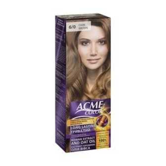 Стійка крем-фарба для волосся Acme Color Permanent Cream-Hair Dye 6/0 Dark Brown, 115 мл