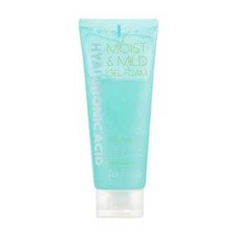 Гелева очищувальна пінка для обличчя FarmStay Hyaluronic Acid Moist & Mild Gel Foam з гіалуроновою кислотою та AHA, BHA кислотами, 200 мл