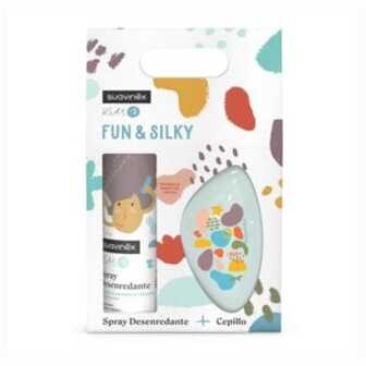 Дитячий набір для розчісування волосся Suavinex Kids Fun & Silky, від 3 років (спрей, 250 мл + щітка, 1 шт)