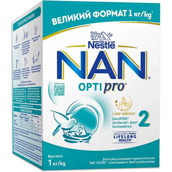 Суміш молочна суха NAN 2 OPTIPRO з 5 олігосахаридами та L. Reuteri для дітей від 6 місяців 1 кг