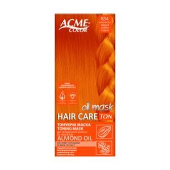 Тонувальна маска для волосся Acme Color Hair Care Ton Oil Mask, 834 Золотисто-мідний,  30 мл
