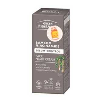 Нічний крем для обличчя Green Pharmacy Face Night Cream Бамбук та ніацинамід, 50 мл
