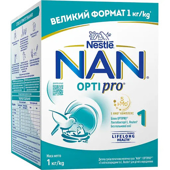 Суміш початкова молочна суха NAN 1 OPTIPRO з 5 олігосахаридами та L. Reuteri для дітей з народження 1 кг