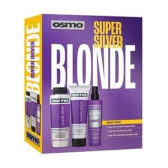Набір проти жовтизни для освітленого і сивого волосся Osmo Super Silver Blonde (шампунь, 300 мл + спрей, 250 мл + маска, 250 мл)