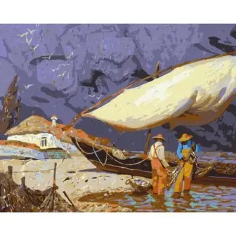 Картина за номерами "Рибалки" ©tolstukhin artem Ідейка KHO2611-UC, 40х50 см
