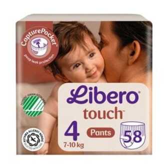 Набір підгузків-трусиків Libero Touch Pants розмір 4 (7-10 кг), 2*29 шт