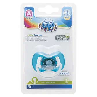 Пустушка латексна Canpol Babies Space, кругла, 0-6 міс., синій (23/221_blu)