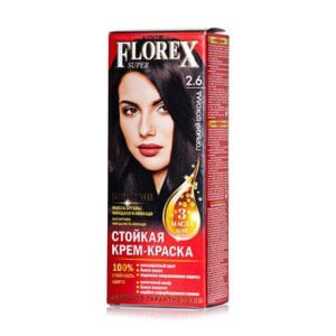 Стійка крем-фарба для волосся Florex Super 2.6 Гіркий шоколад, 100 мл