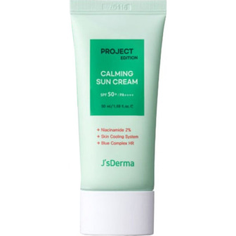 JsDerma Project Edition Calming Sun Cream SPF50+ PA++++ - Заспокійливий сонцезахисний крем для обличчя з екстрактом центелли