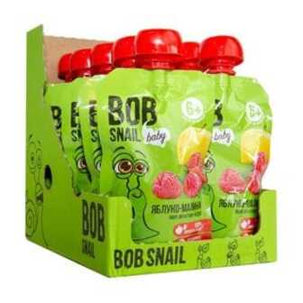Фруктово-ягідне пюре Bob Snail Яблуко-малина, від 6 місяців, 10*90 г