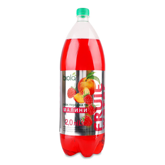 Напій Biola Fruit Water зі смаком персика та малини, 2л