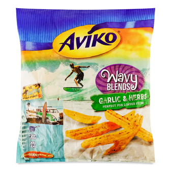 Картопля Aviko фрі хвиляста часник та трави, 600г