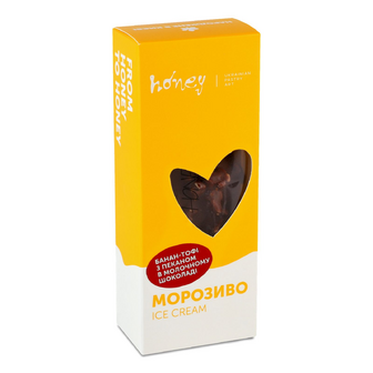Морозиво «Лавка традицій» Honey банан та тофі з пеканом в молочному шоколаді, 90г