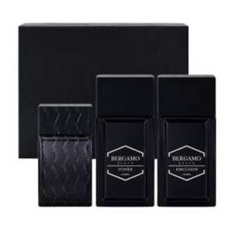 Набір для обличчя Bergamo Homme Black (тонер, 150 мл + емульсія, 150 мл + туалетна вода, 40 мл)