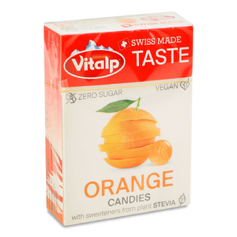 Льодяники Vitalp зі смаком апельсину без цукру, 25г
