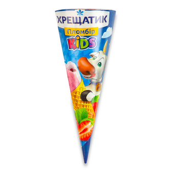 Морозиво Хрещатик Kids полуниця-ваніль пломбір 12%, 80г
