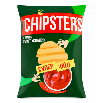 Чипси Chipster's хвилясті зі смаком томатів спайсі, 110г