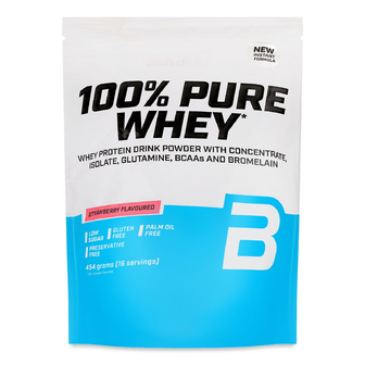 Протеїн BiotechUSA 100% Pure Whey Полуниця, 454г