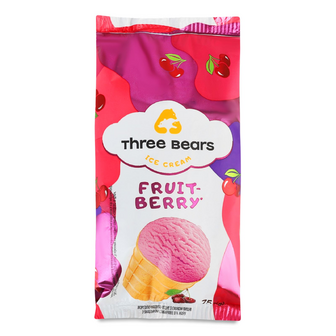 Морозиво Три ведмеді Fruit Berry плодово-ягідне, 75г