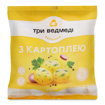Вареники «Три ведмеді» з картоплею, 400г