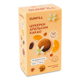 Цукерки SunFill апельсин-какао, 120г