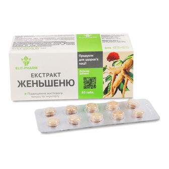 Добавка дієтична Еліт-фарм Екстракт женьшеню, 80шт