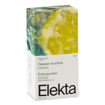 Напій розчинний Elekta Classic з електролітами, лимоном та м'ятою, 7*5г