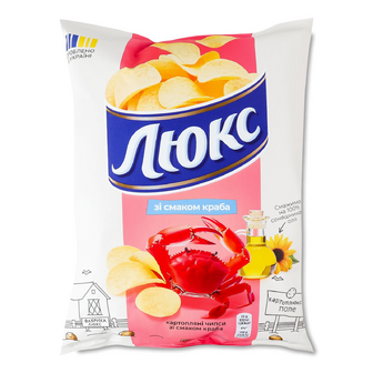 Чипси Люкс картопляні зі смаком краба, 105г